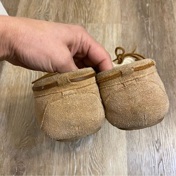 MINNETONKA CALLY TAN LEATHER SUEDE SLIPPERS 4036-size 10 - Picture 7 of 10